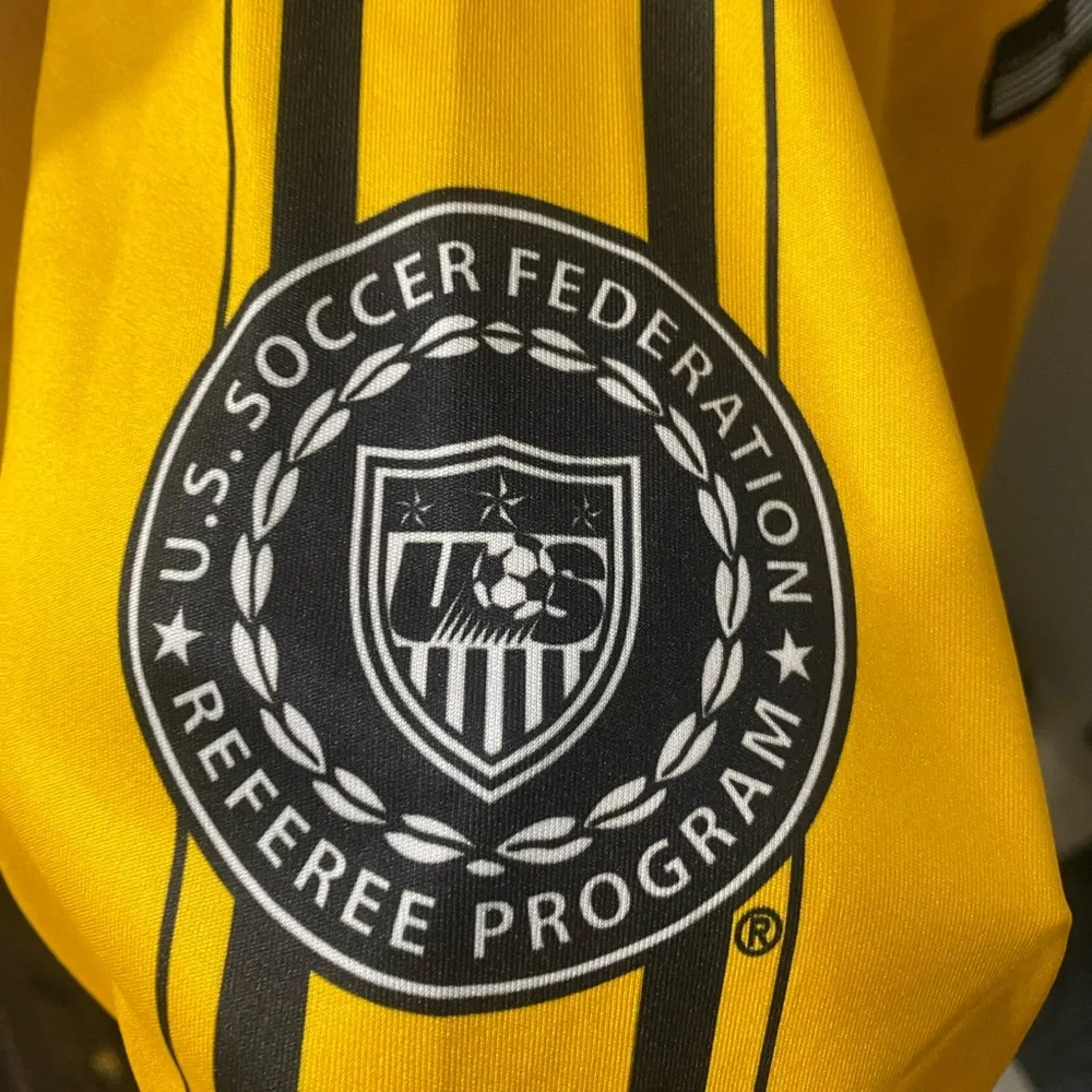 Official Sports US Soccer Referee Polo Shirt
 Yellow and Black Stripe - Picture 6 of 9